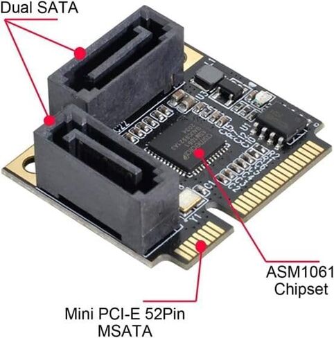 ASM1061 Mini PCIE to SATA3.0 Expansion Cards Adapter Converter Controller A native PCI-Express single chip design in Saudi Arabia
