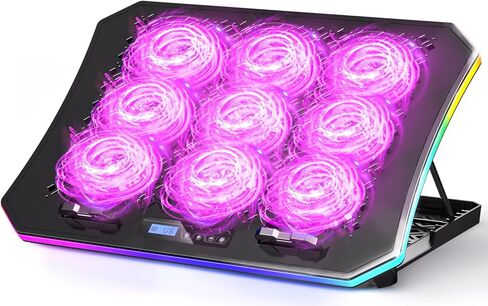 KeiBn Gaming Laptop Cooling Pad, Laptop Cooling Stand with 5.5inch External Cooling Fan, Rapid Cooling Laptop 15.6-19.3inch, Infinitely Variable Speed, 8 Height Stands, 4 USB Ports in Saudi Arabia
