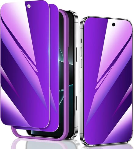 واقي شاشة للخصوصية لهاتف iPhone 13 Pro Max، مكون من قطعتين من الزجاج المقوى المقاوم للتجسس والضوء الأزرق لهاتف iPhone 14 Plus مقاس 6.7 بوصات، وحساسية اللمس وخالية من الفقاعات، أرجواني أنيق in Saudi Arabia