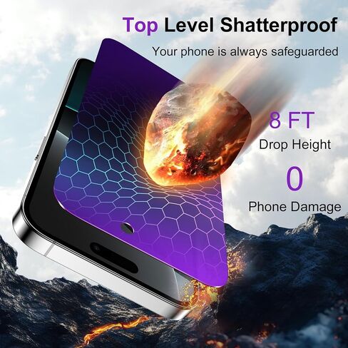 واقي شاشة للخصوصية لهاتف iPhone 13 Pro Max، مكون من قطعتين من الزجاج المقوى المقاوم للتجسس والضوء الأزرق لهاتف iPhone 14 Plus مقاس 6.7 بوصات، وحساسية اللمس وخالية من الفقاعات، أرجواني أنيق in Saudi Arabia