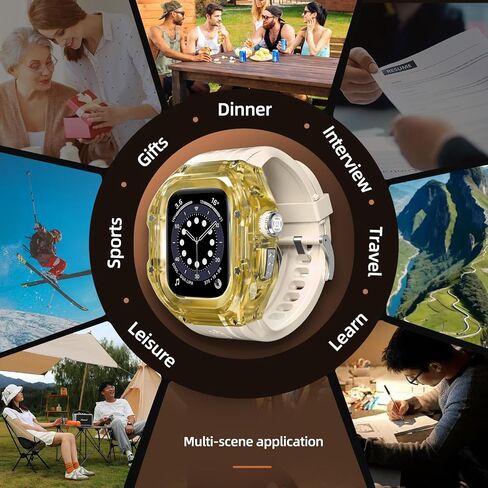 حافظة مقاومة للماء لساعة Apple Watch Ultra 2/Ultra 1 49 ملم مع واقي شاشة، IP54 مقاومة للماء والصدمات والغبار، حافظة حماية عسكرية متينة من مطاط السيليكون لكامل الجسم لساعة iWatch 49 ملم in Saudi Arabia
