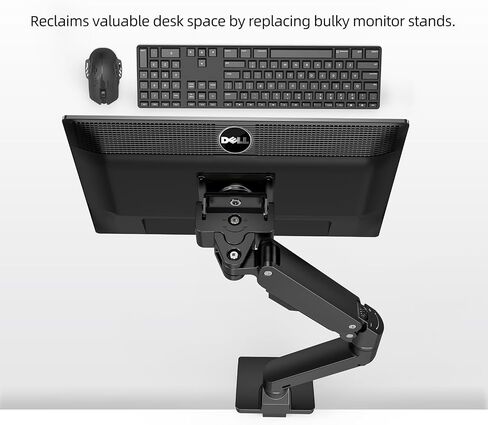 Heavy Duty Aluminum Single Gas Spring Monitor Arm Suit for Flat/Ultrawide/Cruved Monitor 34-49 inch and New 57 inches Screen Weight Capacity up to 44lbs，Black in Saudi Arabia