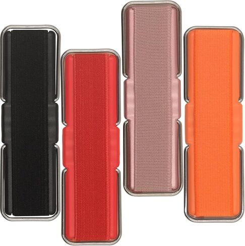 4Pcs Adhesive Phone Strap Grip Finger Holder for Hand, Sticky Elastic Cellphone Loops for Back of iPhone Case Accessories, Thin Smartphone Grips - Black Silver Black White in Saudi Arabia