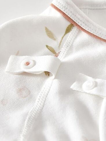 BINIDUCKLING Newborn Kimono Side Snap & Tie Wrap Over Long Sleeve Romper with Mitten Cuffs in Saudi Arabia