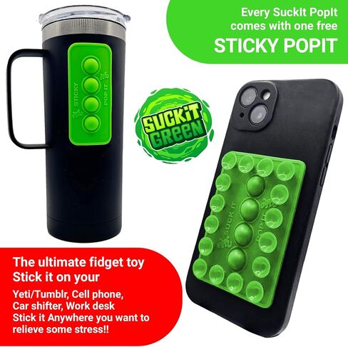 Adhesive Sticky Phone Grip Compatible with iPhone, Android - Suction Cup Phone Mount for Selfie, Videos - Sticks to Mirror & Car Window - Bubble Fidget Toy Included (Kitty Pink) in Saudi Arabia