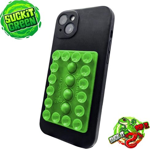 Adhesive Sticky Phone Grip Compatible with iPhone, Android - Suction Cup Phone Mount for Selfie, Videos - Sticks to Mirror & Car Window - Bubble Fidget Toy Included (Kitty Pink) in Saudi Arabia