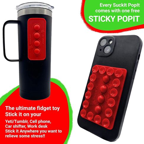 Adhesive Sticky Phone Grip Compatible with iPhone, Android - Suction Cup Phone Mount for Selfie, Videos - Sticks to Mirror & Car Window - Bubble Fidget Toy Included (Kitty Pink) in Saudi Arabia