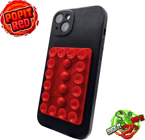 Adhesive Sticky Phone Grip Compatible with iPhone, Android - Suction Cup Phone Mount for Selfie, Videos - Sticks to Mirror & Car Window - Bubble Fidget Toy Included (Kitty Pink) in Saudi Arabia