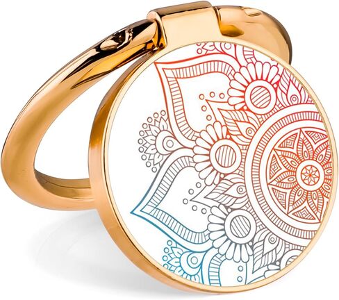 Cell Phone Mandala Flower Finger Ring Holder 360 Degree Rotation Metal Ring Grip Compatible with iPhone Samsung Galaxy All Smartphone Mobile Cute Accessories(Mandala White) in Saudi Arabia
