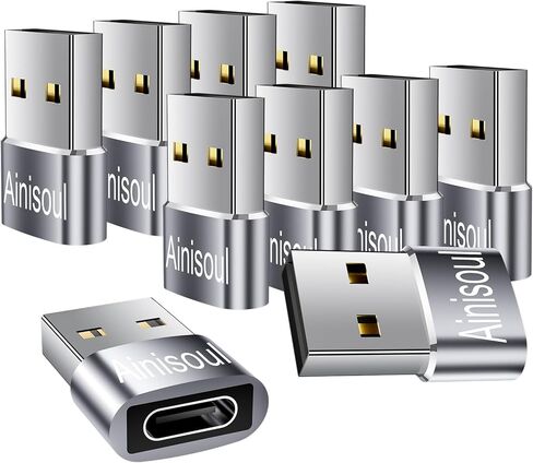 محول USB إلى USB C 8 حزم، محول USB إلى C، محول USB C إلى USB، محول USB A إلى USB C، محول USB إلى USB C أنثى لهاتف iPhone 15/14/13، iPad Pro Air، AirPods(4 أسود + 4) رمادي) in Kuwait