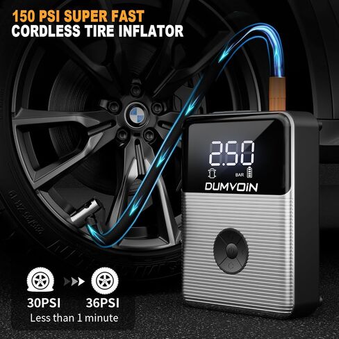Jump Starter with Compressor Portable Battery Booster Pack 150PSI Auto Tire Inflator,12V 2000A Peak Starter with Safety Jumper Clamps,Jump Box Power Bank with Dual USB Charge,Bright LED Light in Saudi Arabia