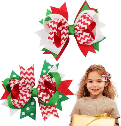 Christmas Hair Bows Clips,6Pcs Christmas Buffalo Plaid Hair Bows for Girls Red and Black Plaid Bow Hair Alligator Clips Xmas Hair Barrettes Bowknot Hairpin Christmas Hair Accessories for Toddler Girls in Kuwait
