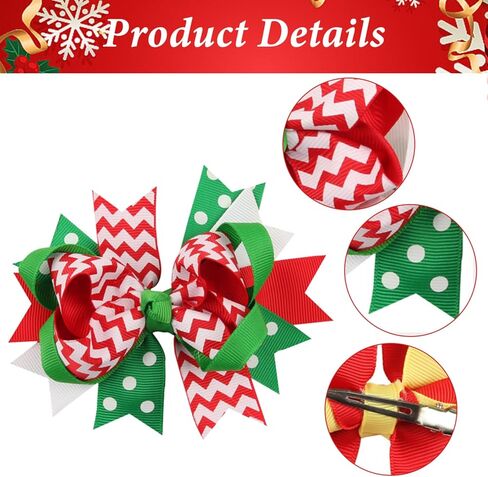 Christmas Hair Bows Clips,6Pcs Christmas Buffalo Plaid Hair Bows for Girls Red and Black Plaid Bow Hair Alligator Clips Xmas Hair Barrettes Bowknot Hairpin Christmas Hair Accessories for Toddler Girls in Kuwait