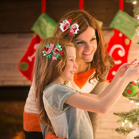 Christmas Hair Bows Clips,6Pcs Christmas Buffalo Plaid Hair Bows for Girls Red and Black Plaid Bow Hair Alligator Clips Xmas Hair Barrettes Bowknot Hairpin Christmas Hair Accessories for Toddler Girls in Kuwait