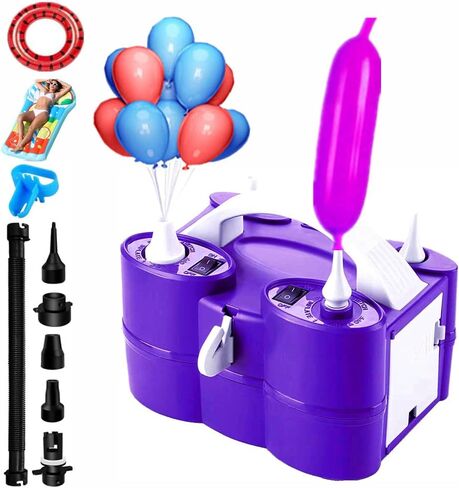 Electric Balloon Pump Portable Dual Nozzle Balloon Inflator Blower for Party Decoration with Tying Tool,Inflating Faster Save Time Rose Pink in Saudi Arabia