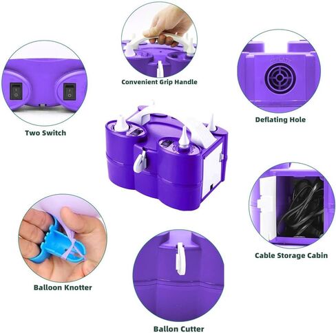Electric Balloon Pump Portable Dual Nozzle Balloon Inflator Blower for Party Decoration with Tying Tool,Inflating Faster Save Time Rose Pink in Saudi Arabia