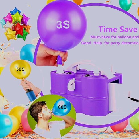 Electric Balloon Pump Portable Dual Nozzle Balloon Inflator Blower for Party Decoration with Tying Tool,Inflating Faster Save Time Rose Pink in Saudi Arabia