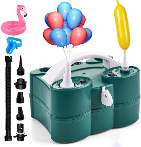 Electric Balloon Pump Portable Dual Nozzle Balloon Inflator Blower for Party Decoration with Tying Tool,Inflating Faster Save Time Rose Pink in Saudi Arabia