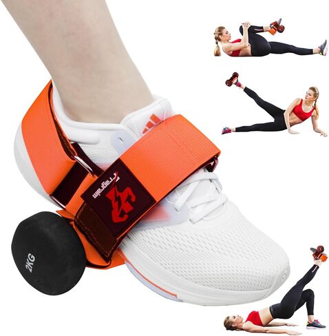 Fragraim 2 Pack Dumbbell Foot Attachment, Tibialis Trainer, Dumbbell Ankle Strap, Adjustable Ankle Leg Extension Strap for Strengthening HIPS, Legs, Knees and Calf, Easy to Disassemble (Rose) in Kuwait