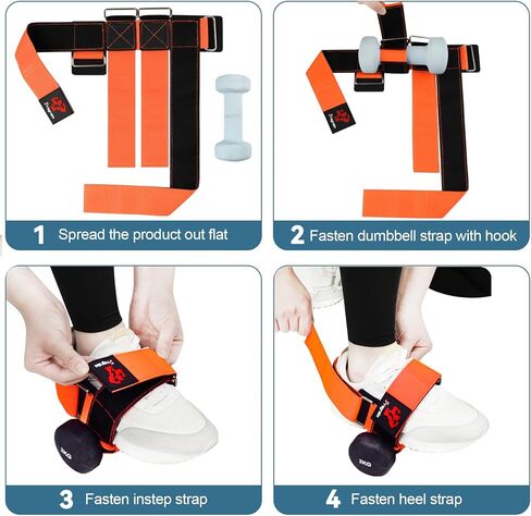 Fragraim 2 Pack Dumbbell Foot Attachment, Tibialis Trainer, Dumbbell Ankle Strap, Adjustable Ankle Leg Extension Strap for Strengthening HIPS, Legs, Knees and Calf, Easy to Disassemble (Rose) in Kuwait