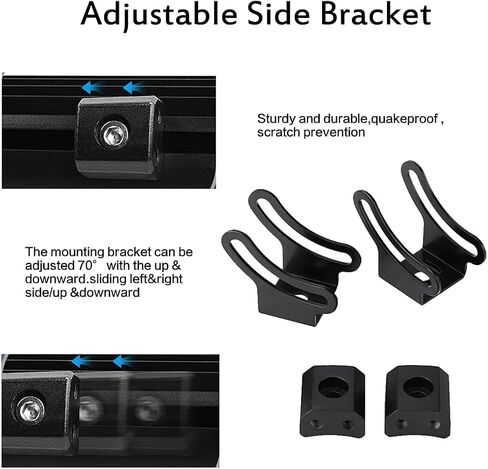 LEDKITO Slide Mounting Bracket LED Light Bar Base Mounting Brackets Universal Adjustable Side Bracket Kit for Most Light Bar Work Lights Pod Lights from 4 inch up to 52 inch (Pack of 2) in Saudi Arabia