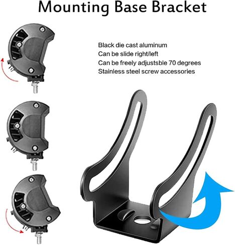 LEDKITO Slide Mounting Bracket LED Light Bar Base Mounting Brackets Universal Adjustable Side Bracket Kit for Most Light Bar Work Lights Pod Lights from 4 inch up to 52 inch (Pack of 2) in Saudi Arabia