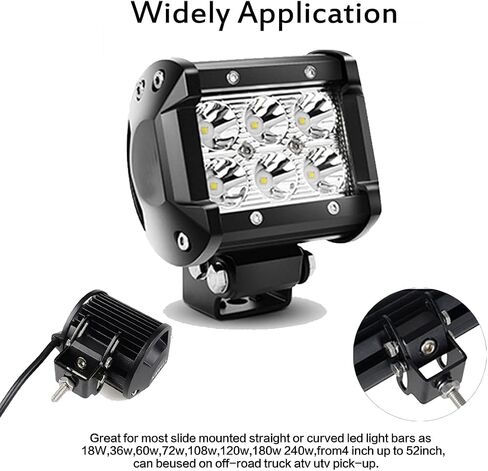LEDKITO Slide Mounting Bracket LED Light Bar Base Mounting Brackets Universal Adjustable Side Bracket Kit for Most Light Bar Work Lights Pod Lights from 4 inch up to 52 inch (Pack of 2) in Saudi Arabia