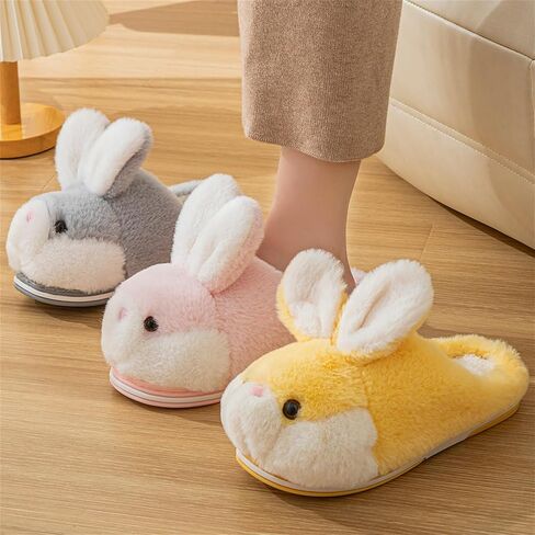 Women's Cute Rabbit Animal Slippers - Novelty Cozy Fuzzy Soft Plush Winter Warm House Shoes Cotton Slippers in Saudi Arabia