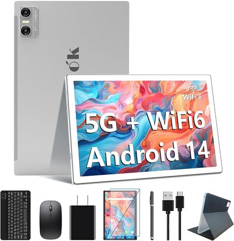 أحدث جهاز لوحي Android 14 لعام 2024، معالج ثماني النواة + 64 جيجابايت + 8 جيجابايت/512 جيجابايت قابل للتوسيع، جهاز لوحي 10 بوصة WiFi 6 +BT 5.0، أجهزة لوحية بكاميرا عالية الدقة بدقة 18 ميجابكسل مع بطارية 7000 مللي أمبير في الساعة، جهاز لوحي 2 في 1 مع حافظة in Saudi Arabia