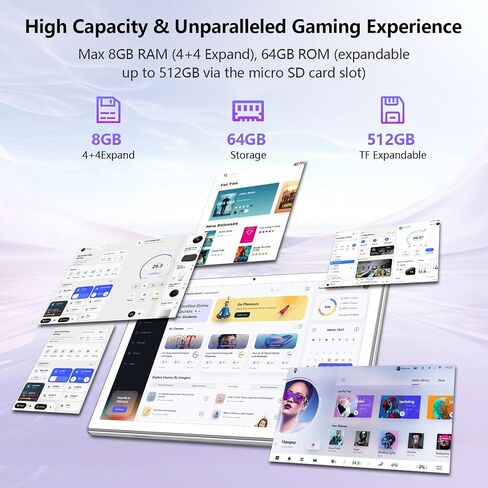 أحدث جهاز لوحي Android 14 لعام 2024، معالج ثماني النواة + 64 جيجابايت + 8 جيجابايت/512 جيجابايت قابل للتوسيع، جهاز لوحي 10 بوصة WiFi 6 +BT 5.0، أجهزة لوحية بكاميرا عالية الدقة بدقة 18 ميجابكسل مع بطارية 7000 مللي أمبير في الساعة، جهاز لوحي 2 في 1 مع حافظة in Saudi Arabia