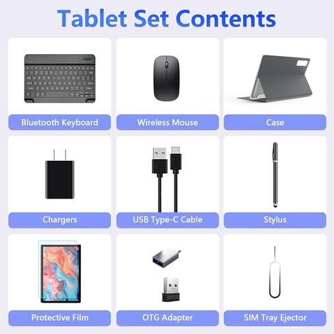 أحدث جهاز لوحي Android 14 لعام 2024، معالج ثماني النواة + 64 جيجابايت + 8 جيجابايت/512 جيجابايت قابل للتوسيع، جهاز لوحي 10 بوصة WiFi 6 +BT 5.0، أجهزة لوحية بكاميرا عالية الدقة بدقة 18 ميجابكسل مع بطارية 7000 مللي أمبير في الساعة، جهاز لوحي 2 في 1 مع حافظة in Saudi Arabia
