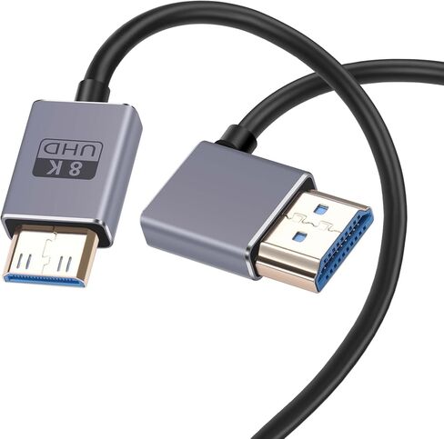 GINTOOYUN 8K HDMI 2.5 Cable High Speed HDMI to HDMI Coaxial Cord Compatible with Camera, Camcorder, Tablet and Graphics/Video Card, Laptop Laptops 1.9FT/0.6M (HDMI to 90 Degree Right HDMI) in Saudi Arabia