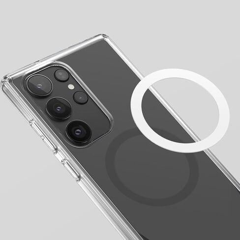 ملصق حلقة محول metisinno لـ MagSafe، حلقة لاصقة معدنية عالمية لهاتف iPhone/Samsung/Android، ملحقات محول لقبضة الهاتف المغناطيسية/الحلقة/الحامل/الحامل والشاحن، أبيض وأسود in Kuwait