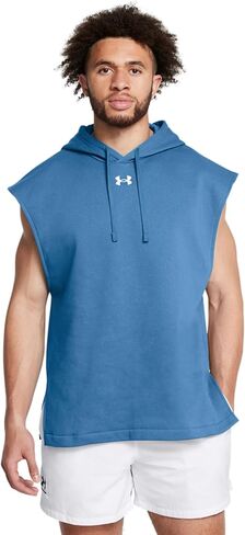 سترة بغطاء رأس Rival Fleece بدون أكمام للرجال من Under Armour in Saudi Arabia
