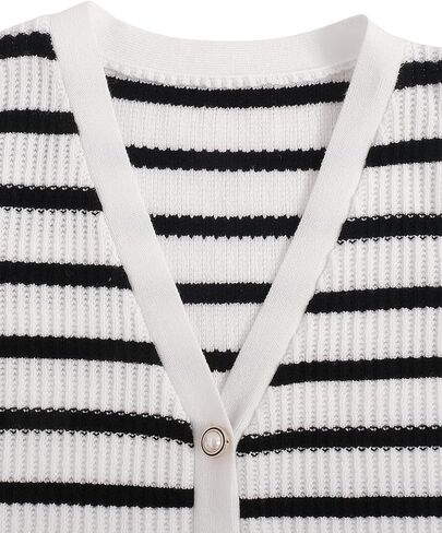 Verdusa Women's Sweater Vest Old Money Trendy Tops Striped Print Button Front Sleeveless Knit Sweaters in Saudi Arabia