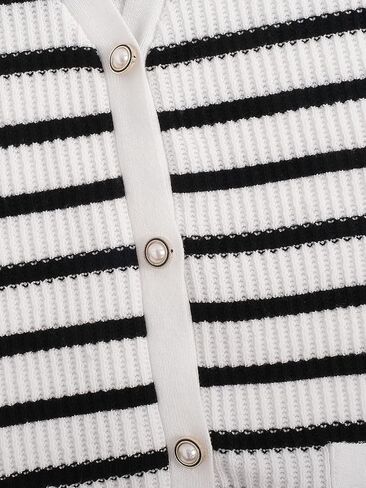 Verdusa Women's Sweater Vest Old Money Trendy Tops Striped Print Button Front Sleeveless Knit Sweaters in Saudi Arabia