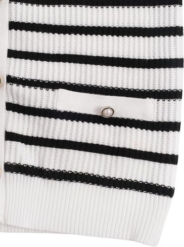 Verdusa Women's Sweater Vest Old Money Trendy Tops Striped Print Button Front Sleeveless Knit Sweaters in Saudi Arabia