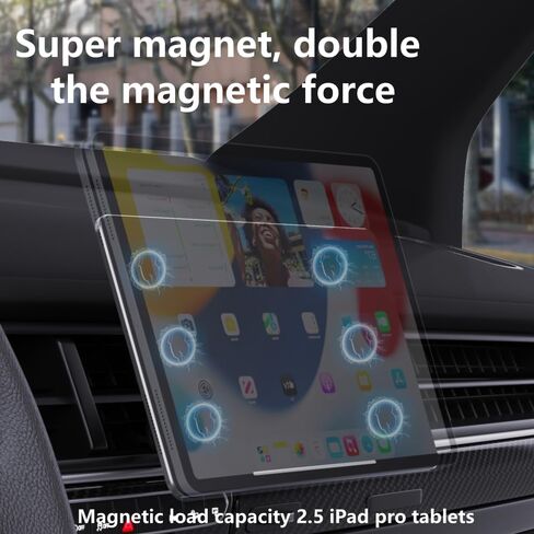 EiLkiee Magnetic iPad Tablet Holder for Car Air Vents, 360 Degree Rotating iPad Holder - Compatible with iPad Pro/Air 10.9-11 Inch Tablets in Saudi Arabia