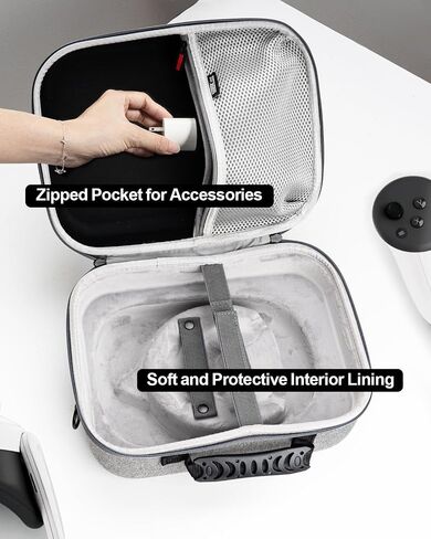 Carrying Case for Meta Quest 3, Travel Bag Compatible with BOBOVR S3 Pro Battery Head Strap, Controllers and Other Accessories, Hard Shell Case and Superior Protection for Oculus Quest 3 (Grey, XL) in Kuwait