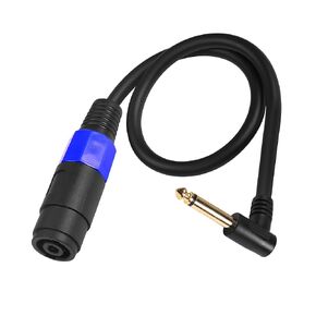 CERRXIAN 1.64FT Speakon Female to 1/4 Male Mono Cable,Right Angle 6.35mm (1/4") TS Plug to Speakon Female Speaker Audio Adapter for DJ/PA Speaker Cord