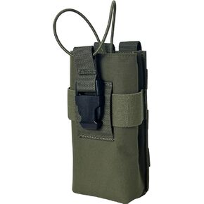 Radio Holster Walkie Talkie Pouch - 500D Nylon Molle System 3mm Bungee Storage Bag for Utility Tactical Belt Accessory Fits Standard Handset