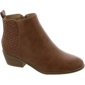 Corkys Footwear Half N Half 2-Inch Stacked Heel Booties, Full Inside Zip, Unique Woven Texture, Memory Foam Insoles