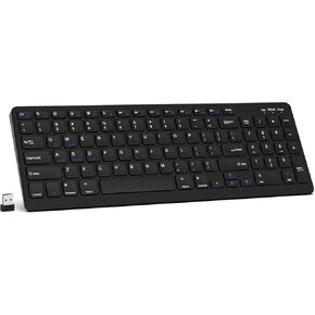 Bluetooth Keyboard Slim Full-Size Number Pad Bluetooth & 2.4G Wireless USB C Rechargeable Computer Keyboards for Mac iPad Laptop Tablet Compatible Windows iOS Android,White