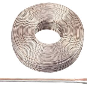 PATIKIL 65.6Ft 26/2 PVC Covered Copper Wire, 300V Soft Speaker Wire Insulated Heat Resistant Electronical Flexible Cable for LED Light Strip Audio Speaker Sound System, Clear, UL Listed