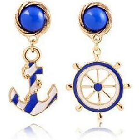 Anchor Earrings for Women Anchor Dangle Earrings Pearl Earrings Pearl Drop Earrings Rhinestone Earrings Dangling Crystal Earrings Blue Anchor Stud Earrings Nautical Jewelry for Women