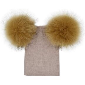 Zeroest Baby Hats 6-12 Months Boy Girl Winter Hat with Pom Kids Flexible Cotton Pompom Beanie 12-18 Months