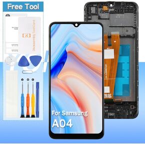 Yondista for Samsung Galaxy A04 Screen Replacement SM-A045F, SM-A045F/DS, SM-A045M 6.5 inch LCD Display Touch Digitizer Assembly with Frame(Not for A04s/A04e)