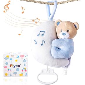 Baby Hanging Musical Toy with Music Box,Baby Stroller Pendant Bell,Car Seat Toys,Baby Rattle,Star (white)