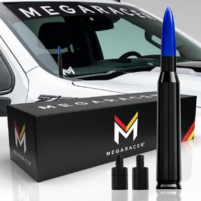 Mega Racer Antenna for Truck - 1999-2024 Chevrolet Silverado GMC Sierra Truck Antenna, 5.5" Blue Black Antennas, Short Car Antenna Replacement, Chevy Silverado 1500 Accessories, GMC Truck Accessories