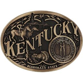 Montana Silversmiths State Heritage Attitude Belt Buckle - Kentucky, Bronze, One Size
